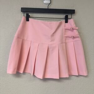 Taunt Pleated Mini Preppy Skirt Pink Y2K